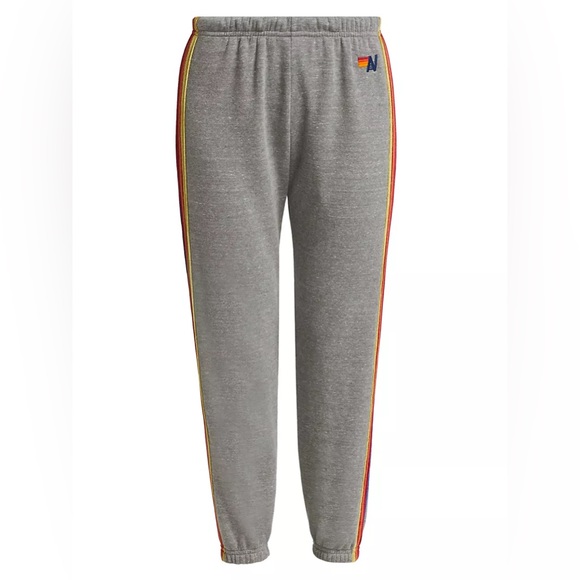 AVIATOR NATION CLASSIC VELVET STRIPES SWEATPANTS - HEATHER GRAY size s - Picture 9 of 9